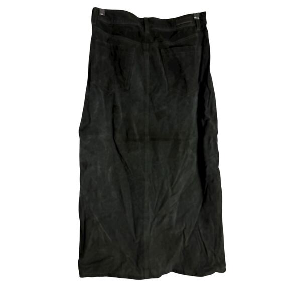 BlankNYC Hunter Green Retro Suede Leather Front Slit Pencil Midi Skirt Size 29 - Picture 13 of 15